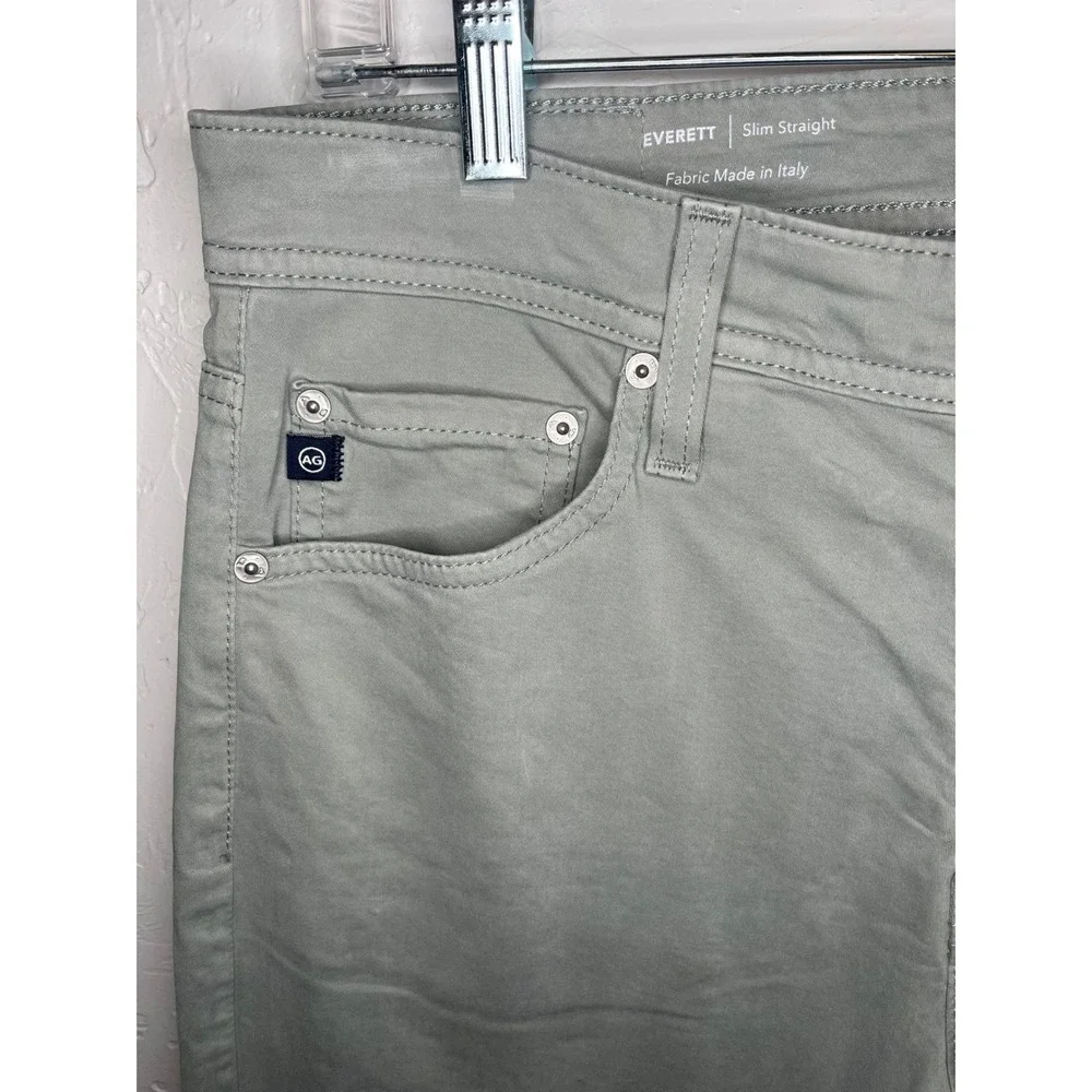 AG Adriano Goldschmied Everett Slim Straight Pants Grey Green 1794SUDROVE‎ 30x34